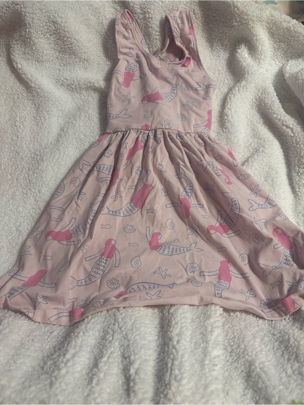 Hanna Andersson Pink Mermaid Print Tank Dress